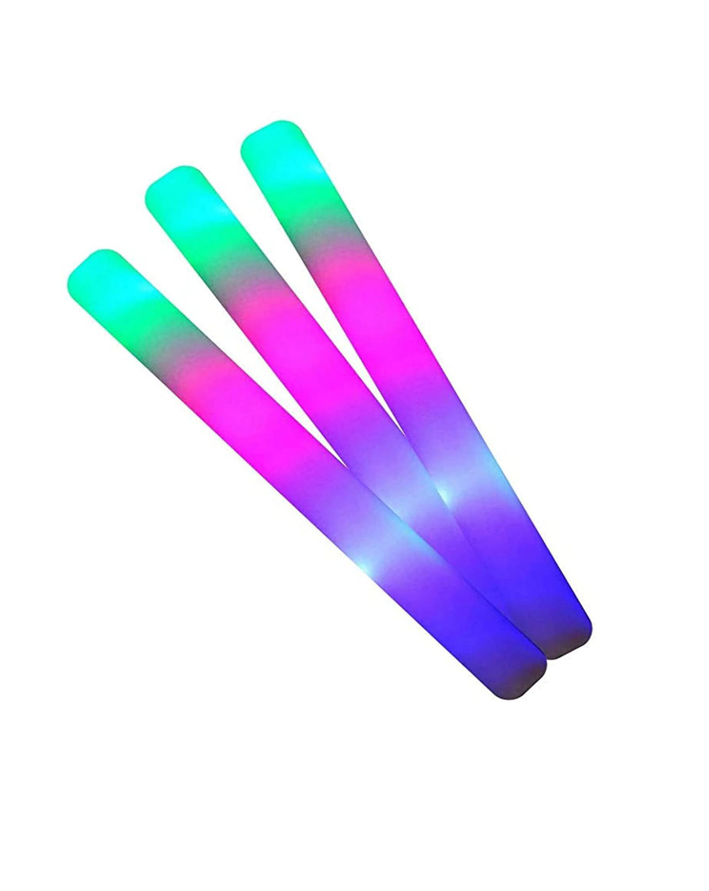 Juego de 24 palos de espuma con luz LED multicolor que cambia de color, 3  modos intermitentes, 16.0 in, varita suave